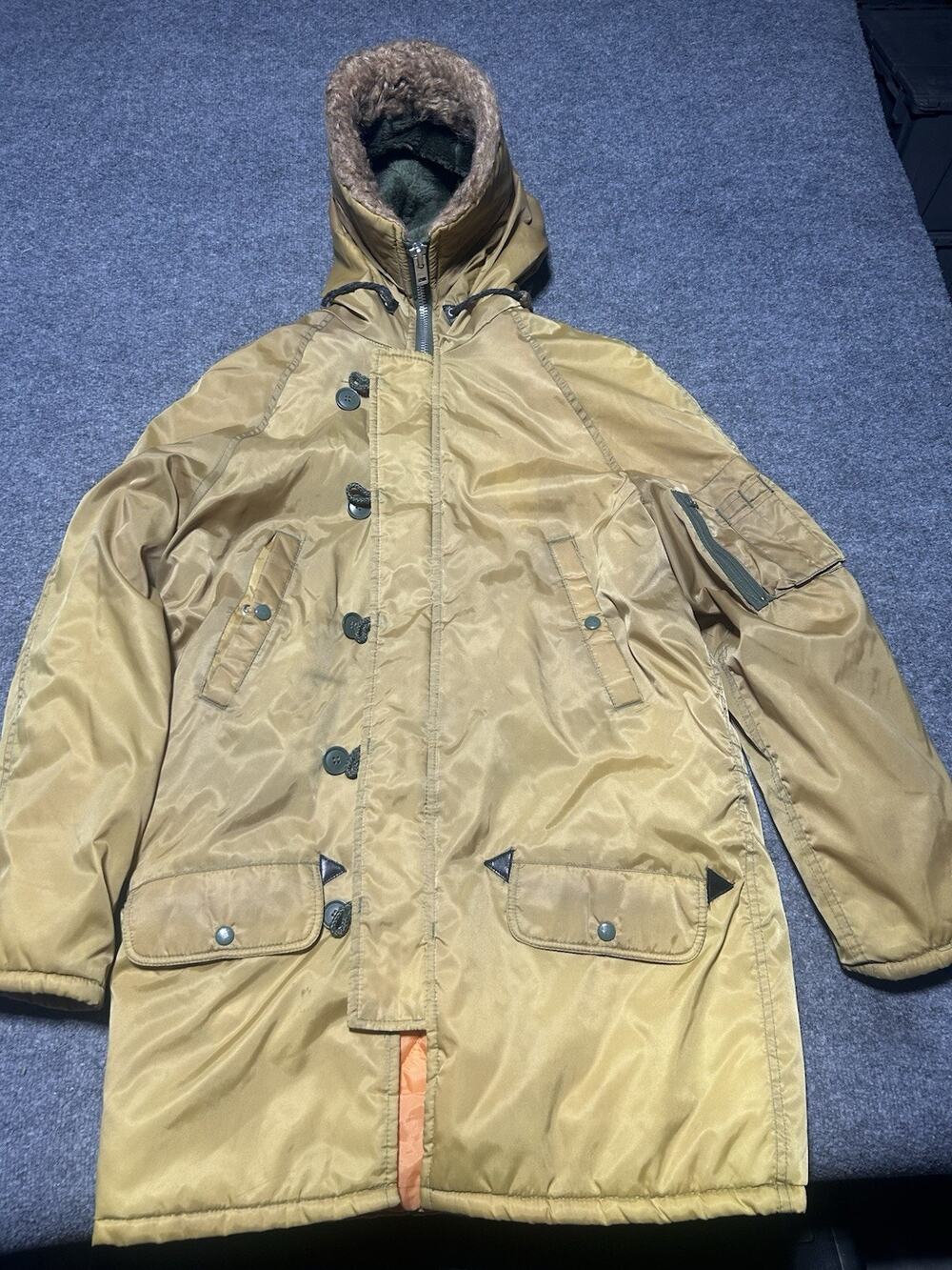 VTG 70s 80s Sears Work N Leisure N-3B Parka Jacket Mens M Hooded Snorkel Coat